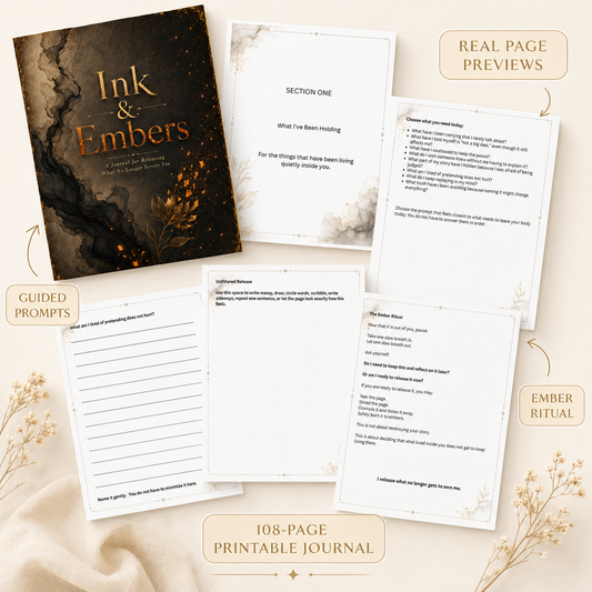 Ink & Embers: A Guided Journal for Releasing What No Longer Serves You | Grief, Healing & Emotional Release Printable