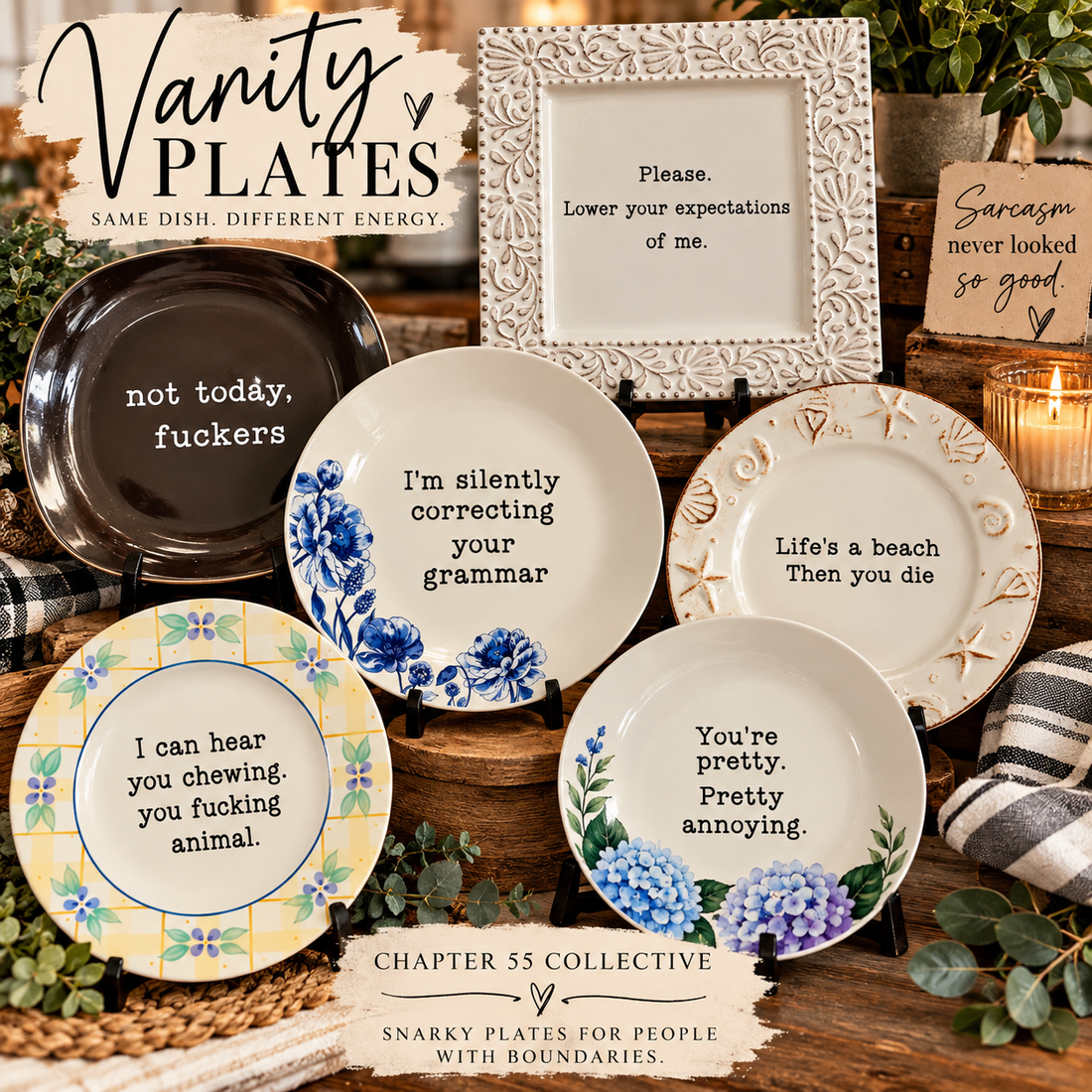 Pretty Plates. Questionable Manners. Meet the Vanity Plates.