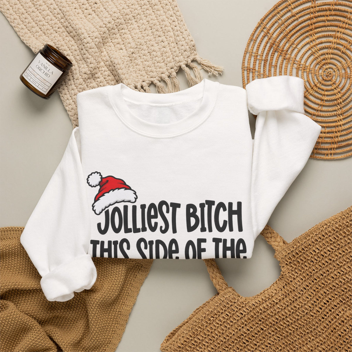 Jolliest Bitch This Side Of The North Pole Christmas Sweatshirt