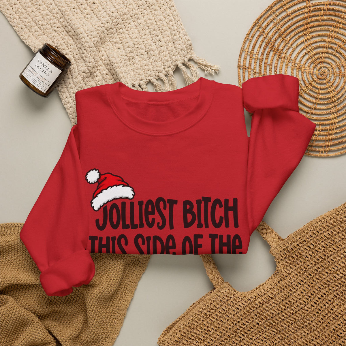 Jolliest Bitch This Side Of The North Pole Christmas Sweatshirt
