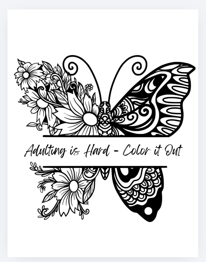 Adulting Is Hard: Color It Out – Funny Adult Coloring Book for Stress Relief & Self-Care (Printable Digital Download)