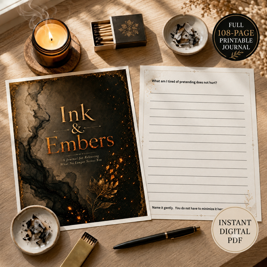 Ink & Embers: A Guided Journal for Releasing What No Longer Serves You | Grief, Healing & Emotional Release Printable