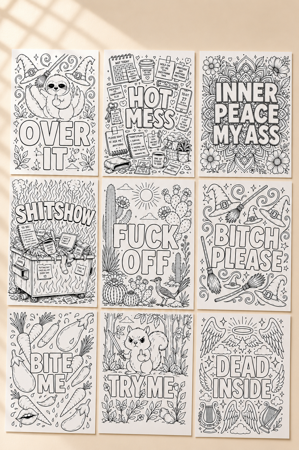 Adulting Is Hard: Color It Out – Funny Adult Coloring Book for Stress Relief & Self-Care (Printable Digital Download)