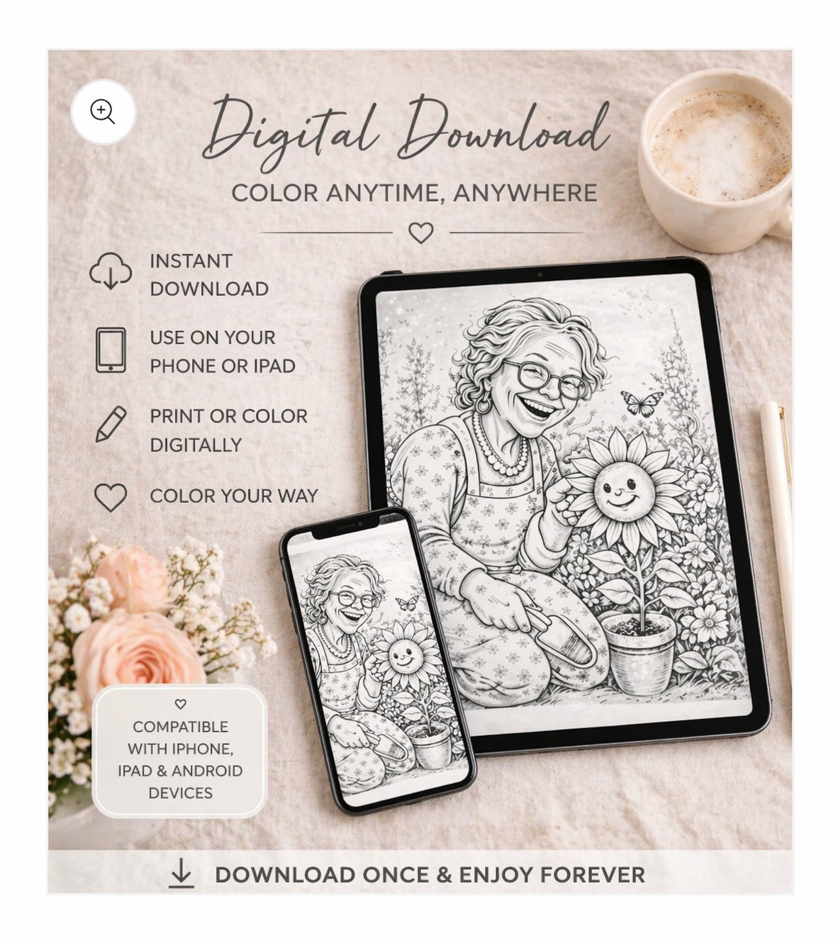 Unstoppable Her: A Printable Coloring Book for Women Rising Through Hard Seasons
