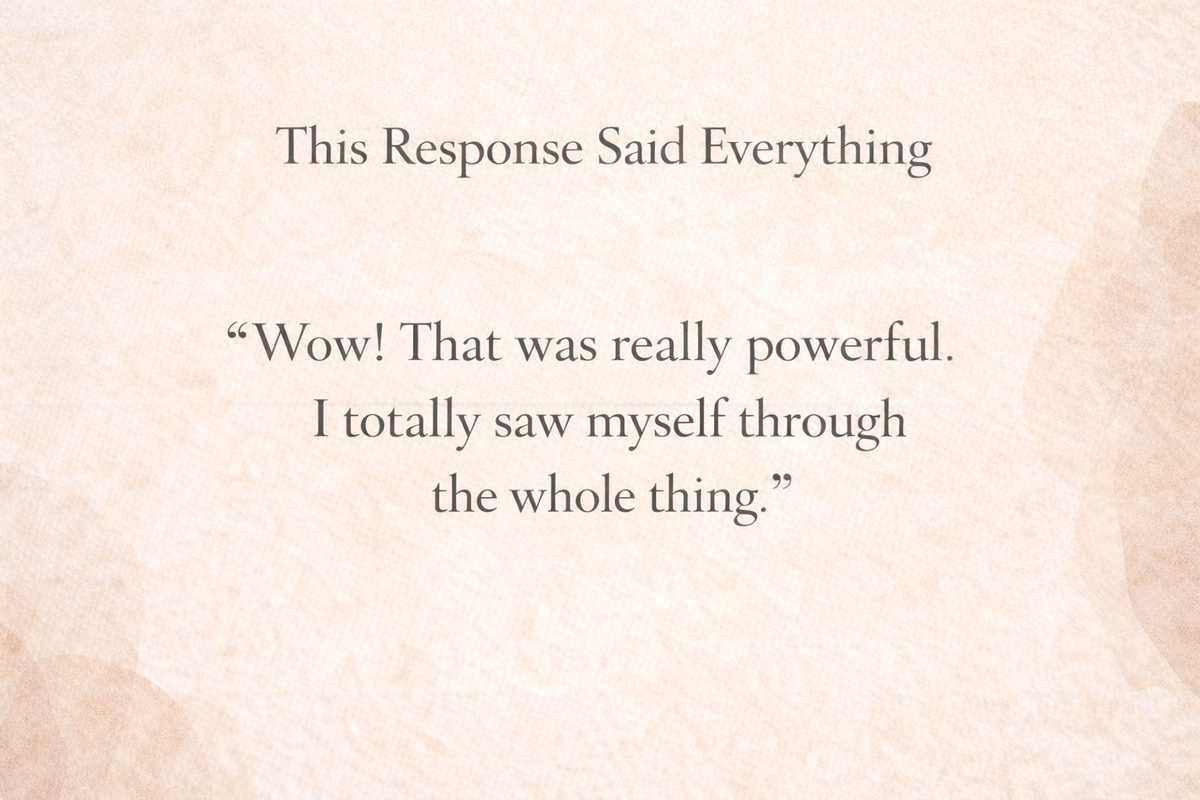 Reader response praising the High-Functioning Reset workbook